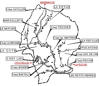 Hameaux de la commune de Menthonnex-en-Bornes