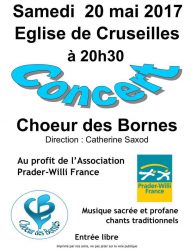 Affiche du concert du Choeur des Bornes à Cruseilles le 20 mai 2017