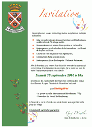 Invitation à l'inauguration du groupe scolaire et de la boulangerie.