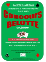 Concours de belotte (doublette) organisé par l’APEMV