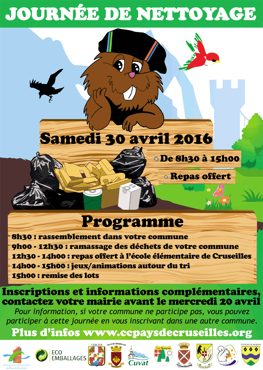 Affiche de la Journée de nettoyage du 30 avril 2016