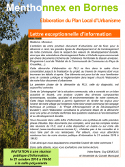 Lettre exceptionnelle d'information concernant l'élaboration du Plan Local d'Urbanisme (format PDF, 2,51 Mo).
