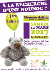 Affiche du 1er « Nounou Dating » sur le Pays de Cruseilles