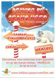 Contes du Grand Nord à la Bibliothèque intercommunale le 16 décembre à 10h30