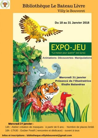 Expo-Jeu à la Bibliotheque de Villy-le-Bouveret du 18 au 31 janvier 2018.