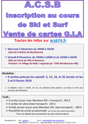 Infos pour les inscriptions au ski-surf avec l'ACSB