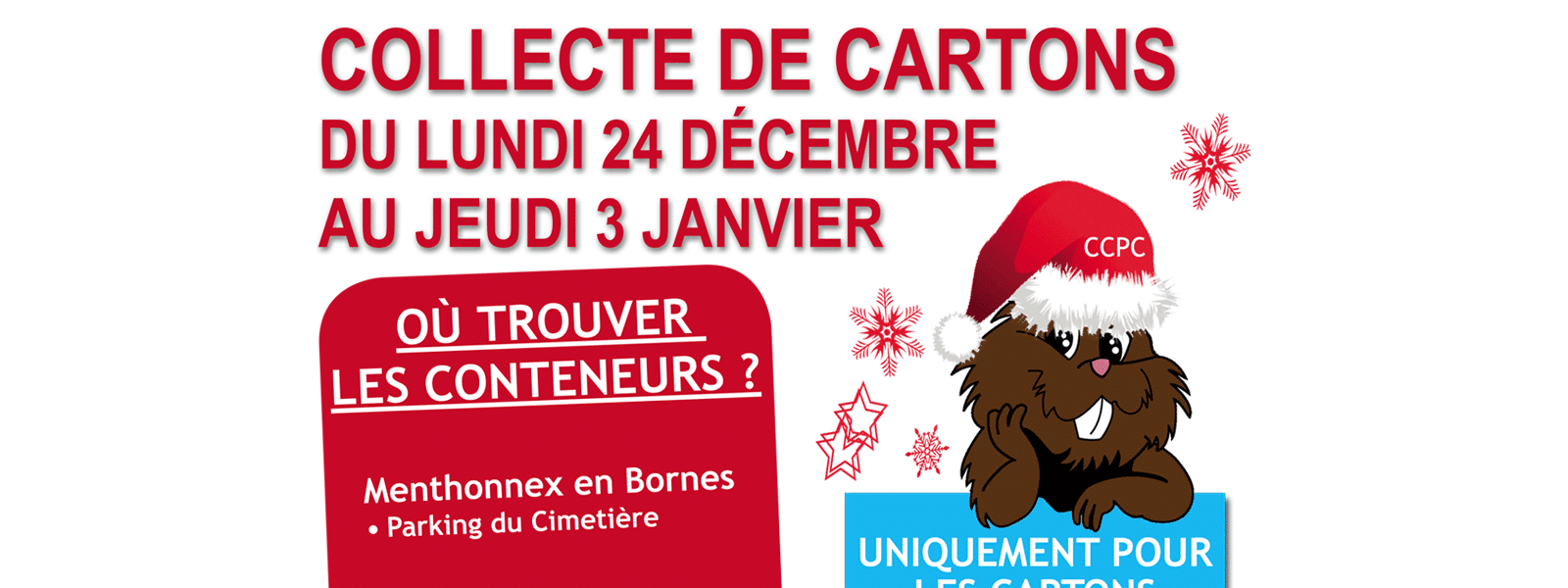 Collecte gratuite de cartons du 24 décembre 2018 au 3 janvier 2019