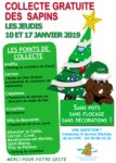 Collecte de sapins de noël les jeudis 10 et 17 janvier 2019.