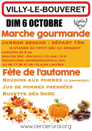 Marche gourmande et Fête de l'automne 2019 à Villy-le-Bouveret