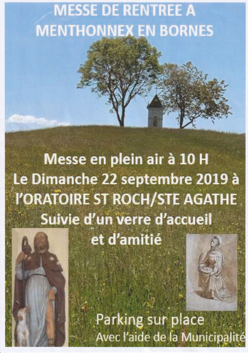 Messe de rentrée le 22 septembre 2019 à 10h à St-Roch