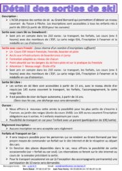Détails des sorties ski de l'ACSB 2020