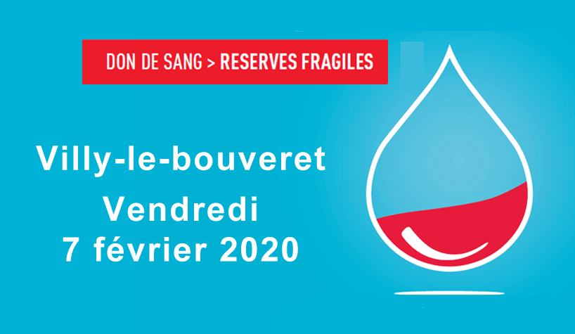 Don du sang à Villy-le-Bouveret le vendredi 07 février de 17h30 à 19h30