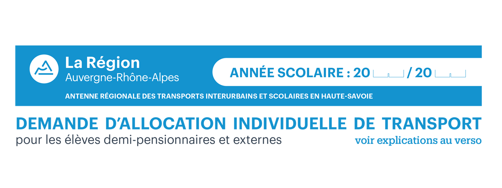 Allocation individuelle de transport 2019/2020