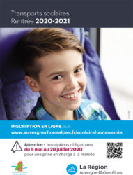 Flyer pour les inscriptions aux transports scolaires 2020-2021, page 1