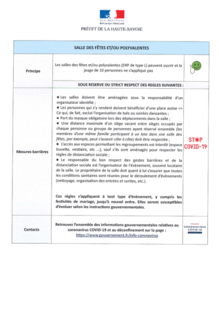 Covid19 - Fiche thématique : salles polyvalentes