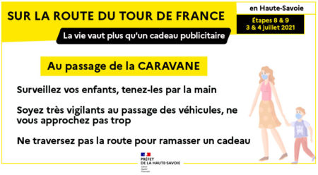Tour de France : mesures de sécurité au passage de la caravane