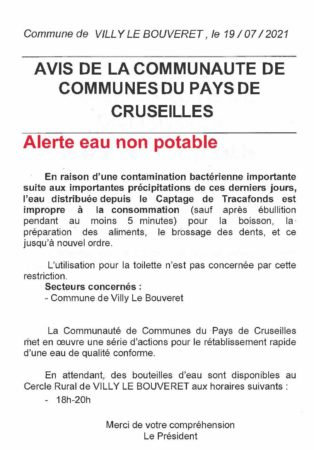 ALERTE - EAU NON POTABLE