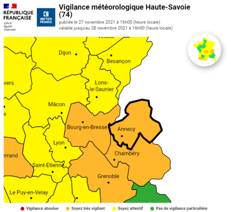 Vigilance orange neigle-verglas 27 et 28 novembre 2021