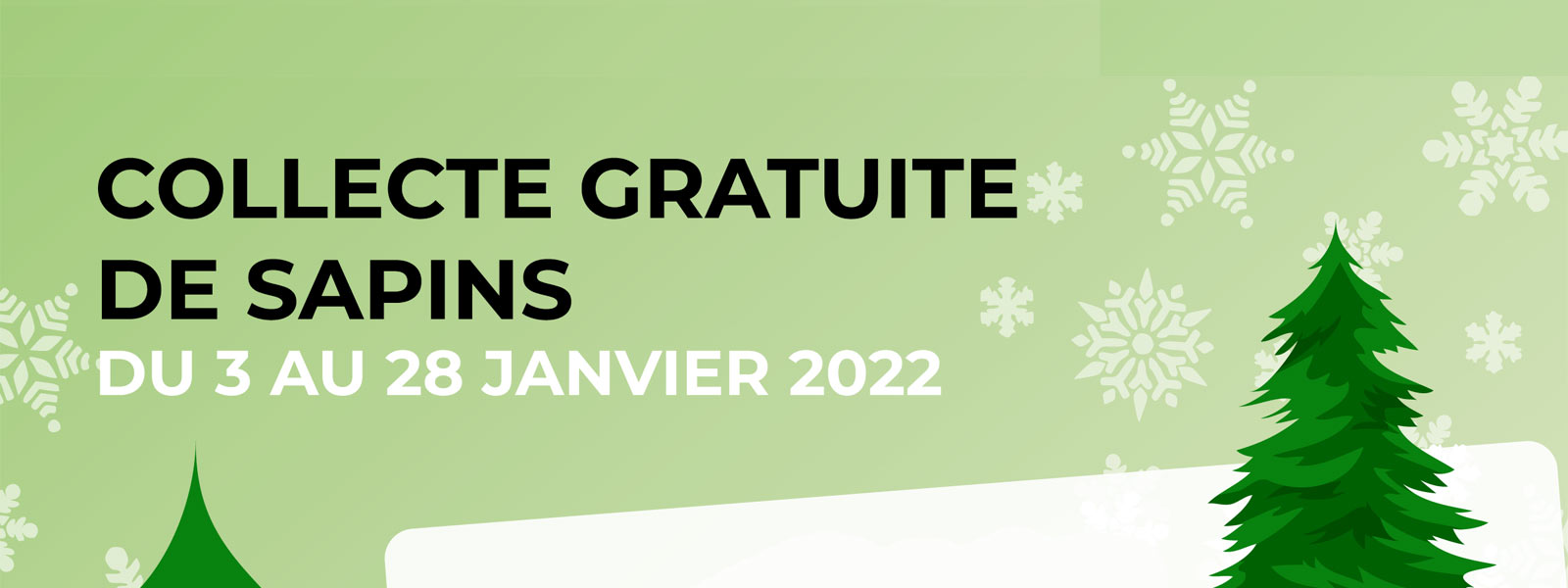 Collecte gratuite de sapns du 3 au 28 janvier 2022