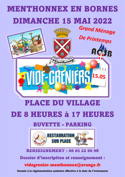 Vide-greniers le 15 mai 2022