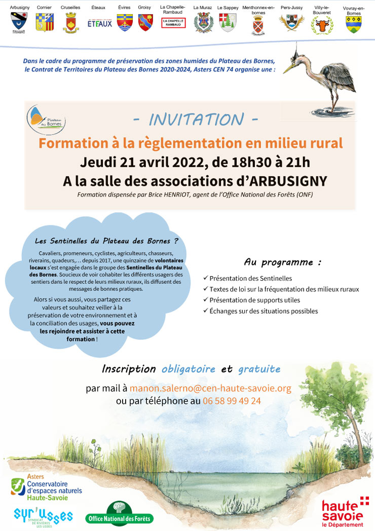 Formation à la règlementation en milieu rural Jeudi 21 avril 2022 à Arbusigny