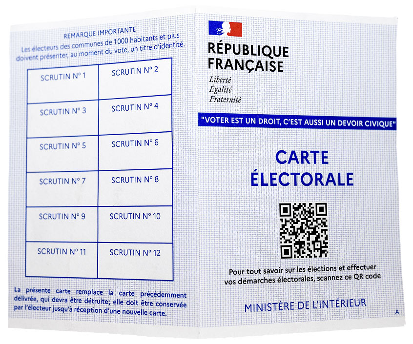 Carte électorale avec QRCode