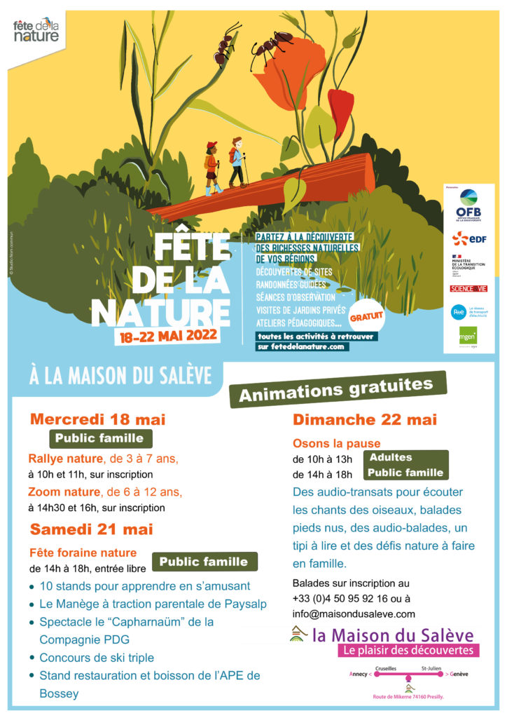 Fête de la Nature les 18, 21 et 22 mai 2022 dans le jardin de la Maison du Salève