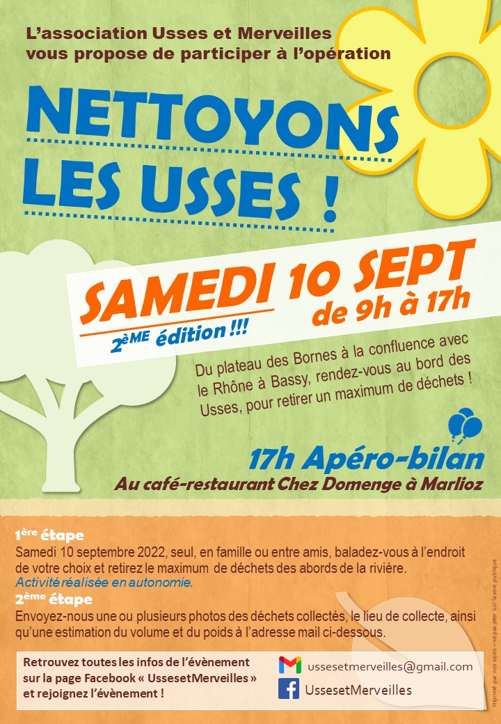 Affiche - Nettoyons les Usses - Samedi 10 septembre 2022