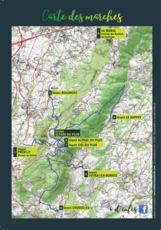 Fête du Salève 2022 : carte des marches