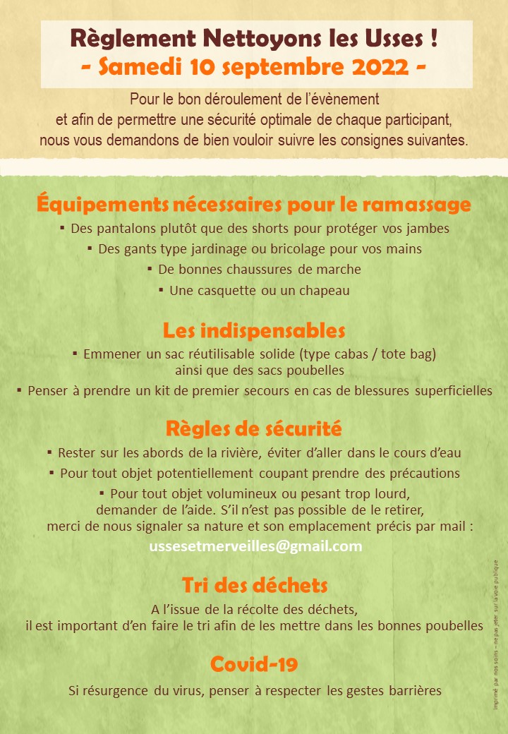 Règlement - Nettoyons les Usses - Samedi 10 septembre 2022