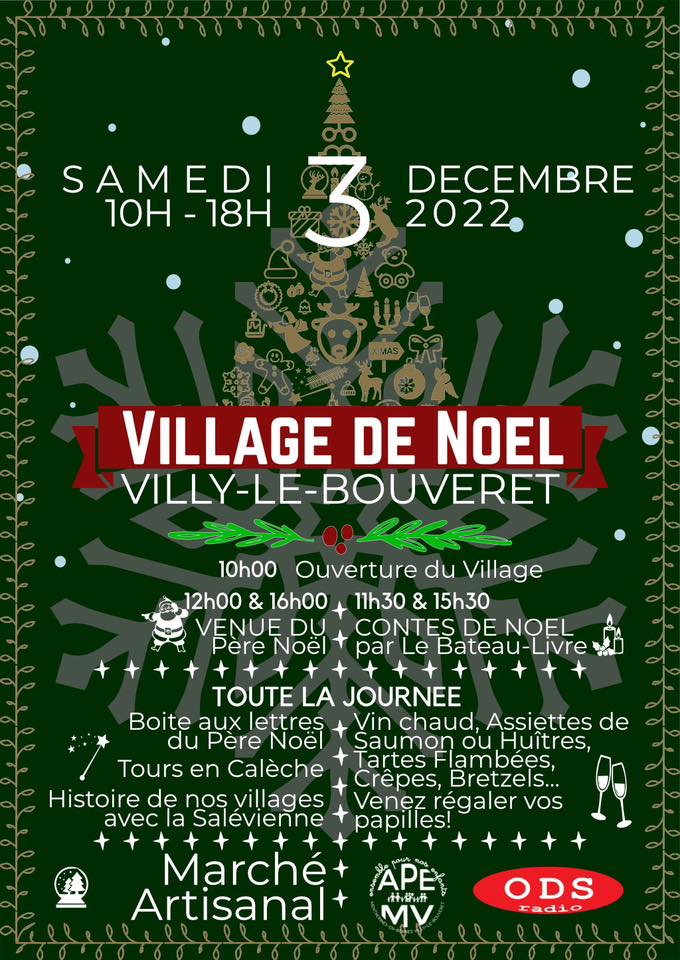 Village de Noël organisé par l'APEMV le 3 décembre 2022 à Villy-le-Bouveret