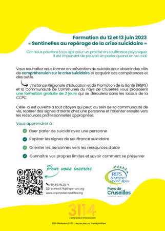 Formation sentinelles au repérage de la crise suicidaire