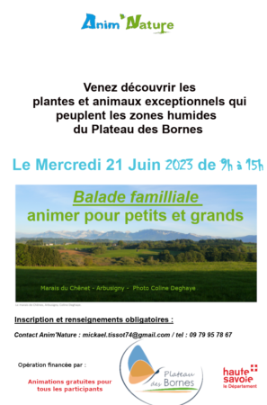 Balade découverte et visite de la ferme le 21 juin au Marais du Chenêt (Arbusigny)