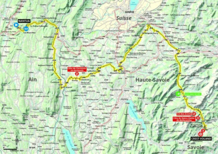 Parcours de la 6ème étape du Critérium du Dauphiné