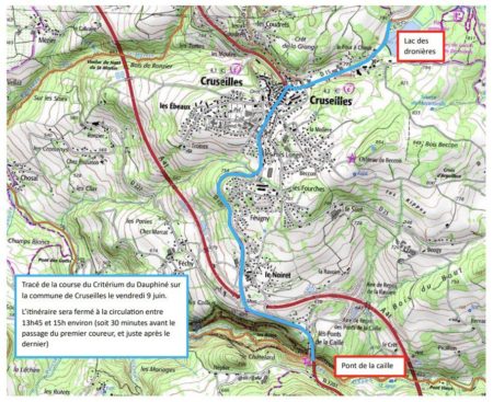 Traversée de Cruseilles lors de la 6ème étape du Critérium du Dauphiné