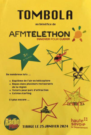 Tombola au bénéfice de AFMTELETHON.