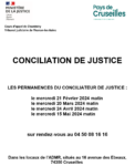 Affiche permanences du conciliateur de justice de février à mai 2024