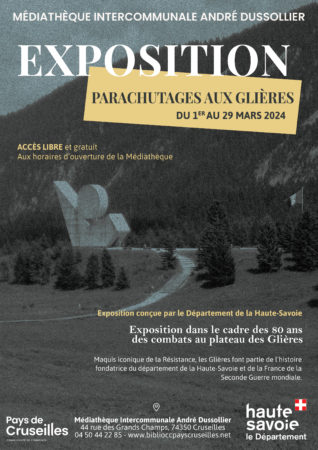 Affiche de l'exposition "Parachutage aux Glieres"