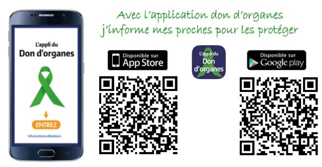 QR code pour l'application du don d'organes