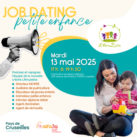 Job dating pour des emplois dans la nouvelle crèche d'Allonzier-la-Caille le mardi 13 mai 2025 de 17h à 19h30