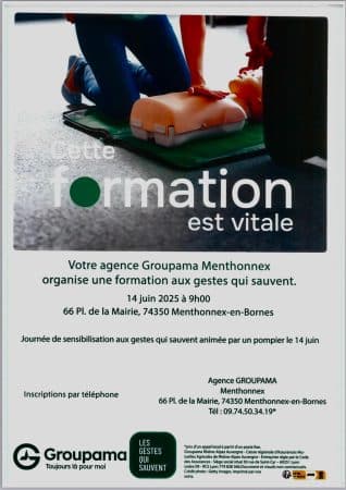 Formation aux gestes qui sauvent organisée par Groupama le 14 juin 2025