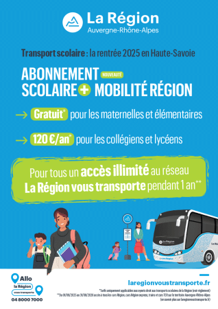 Abonnement transports scolaires + mobilité région 2025-2026