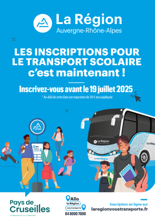 Affiche inscription transports scolaires 2025-2026