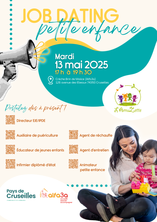 Job dating pour des emplois dans la nouvelle crèche d'Allonzier-la-Caille le mardi 13 mai 2025 de 17h à 19h30