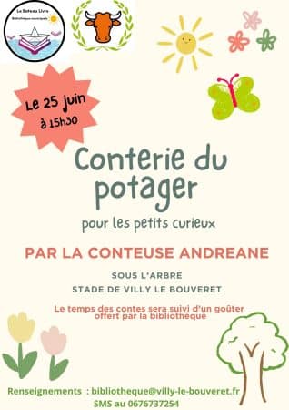 Affiche : Conterie du potager au pied de l'arbre le25 juin 2025 à Villy-le-Bouveret