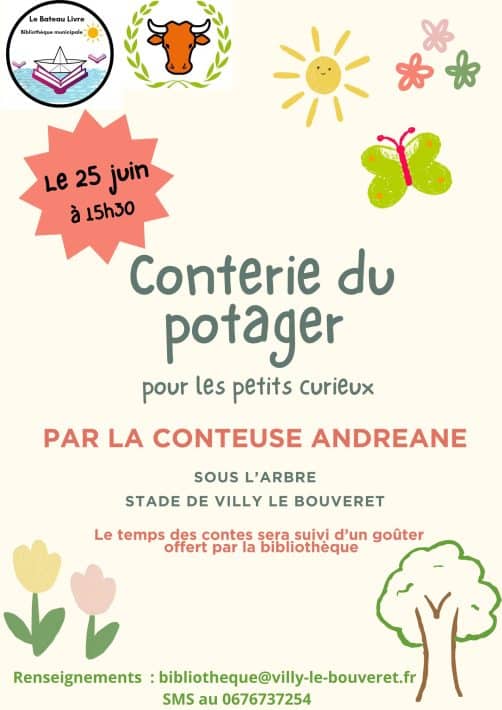 Affiche : Conterie du potager au pied de l'arbre le25 juin 2025 à Villy-le-Bouveret