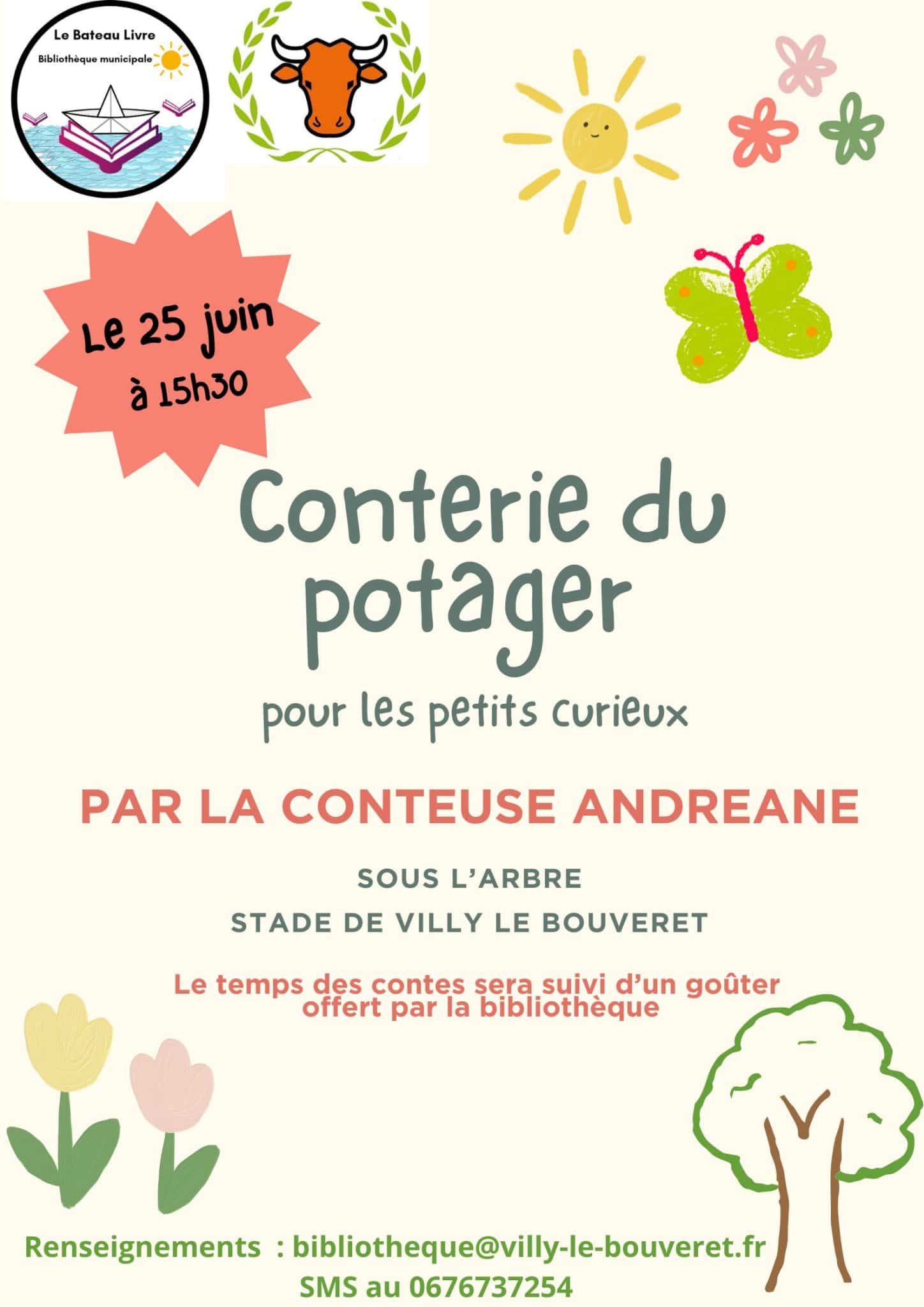 Affiche : Conterie du potager au pied de l'arbre le25 juin 2025 à Villy-le-Bouveret