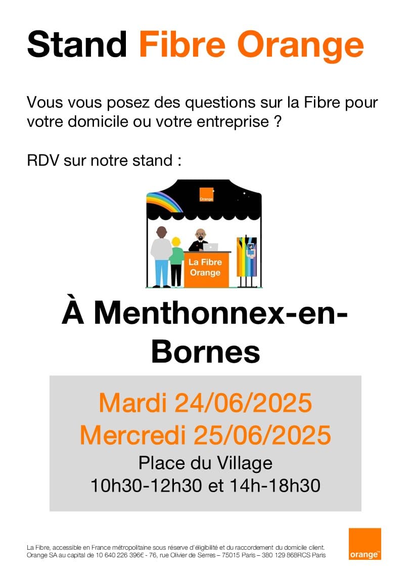 Stand fibre Orange les 24 et 25 juin 2025