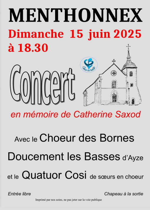 Concert en la mémoire de Catherine Saxod le 15 juin 2025