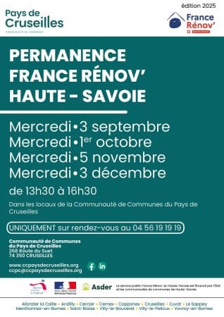 Permanences France Rénov’ de septembre à décembre 2025